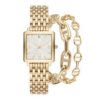 Women's Gold-Tone Bracelet Watch 28mm Gift Set