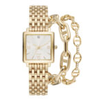 Women's Gold-Tone Bracelet Watch 28mm Gift Set
