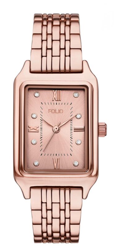 Women's Quartz Three-Hand Rose Gold Alloy Watch Set, 30mm