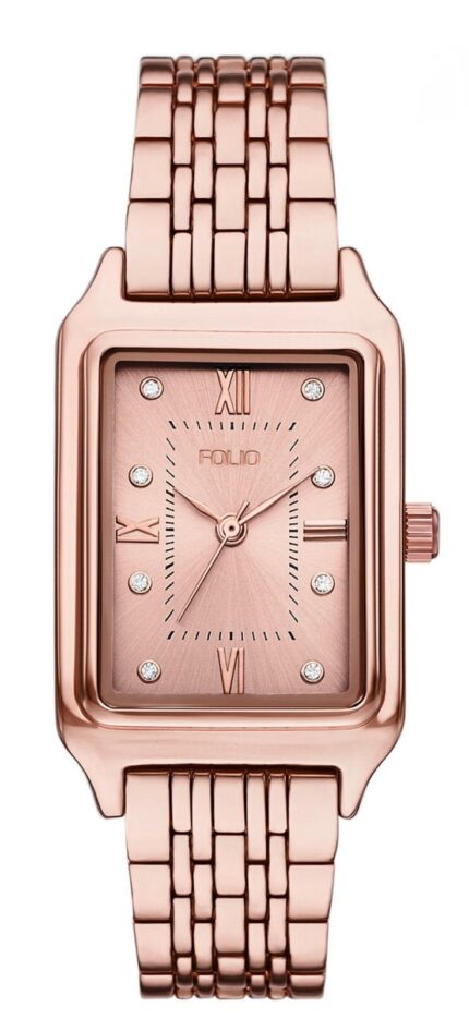 Women's Quartz Three-Hand Rose Gold Alloy Watch Set, 30mm