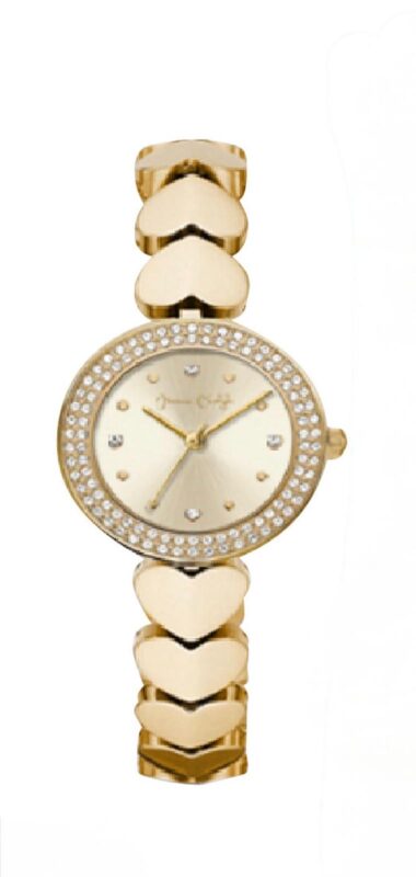 Women's Heart-Link Bracelet Watch 28mm Jewelry Gift Set