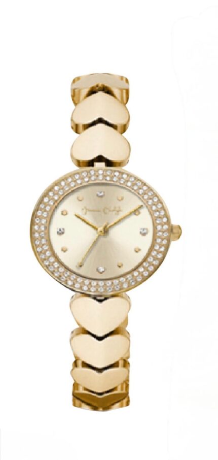 Women's Heart-Link Bracelet Watch 28mm Jewelry Gift Set