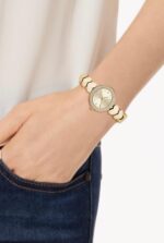 Women's Heart-Link Bracelet Watch 28mm Jewelry Gift Set
