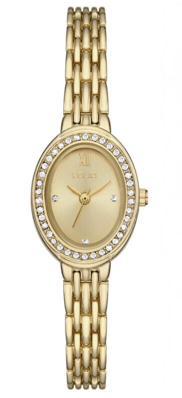 Women's Quartz Three-Hand Gold Alloy Watch Set, 23mm