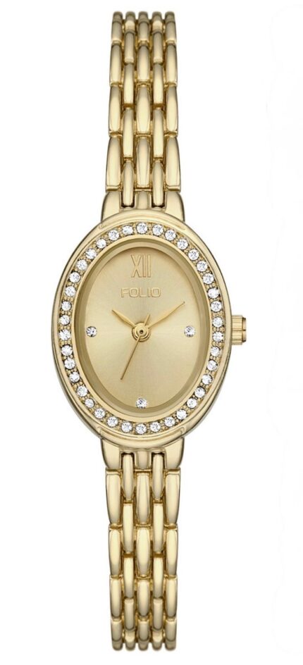 Women's Quartz Three-Hand Gold Alloy Watch Set, 23mm