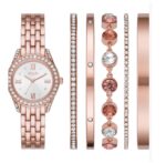 Women's Three Hand Rose-Gold-Tone 31mm Watch and Bracelet Gift Set, 6 Pieces