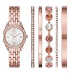 Women's Three Hand Rose-Gold-Tone 31mm Watch and Bracelet Gift Set, 6 Pieces