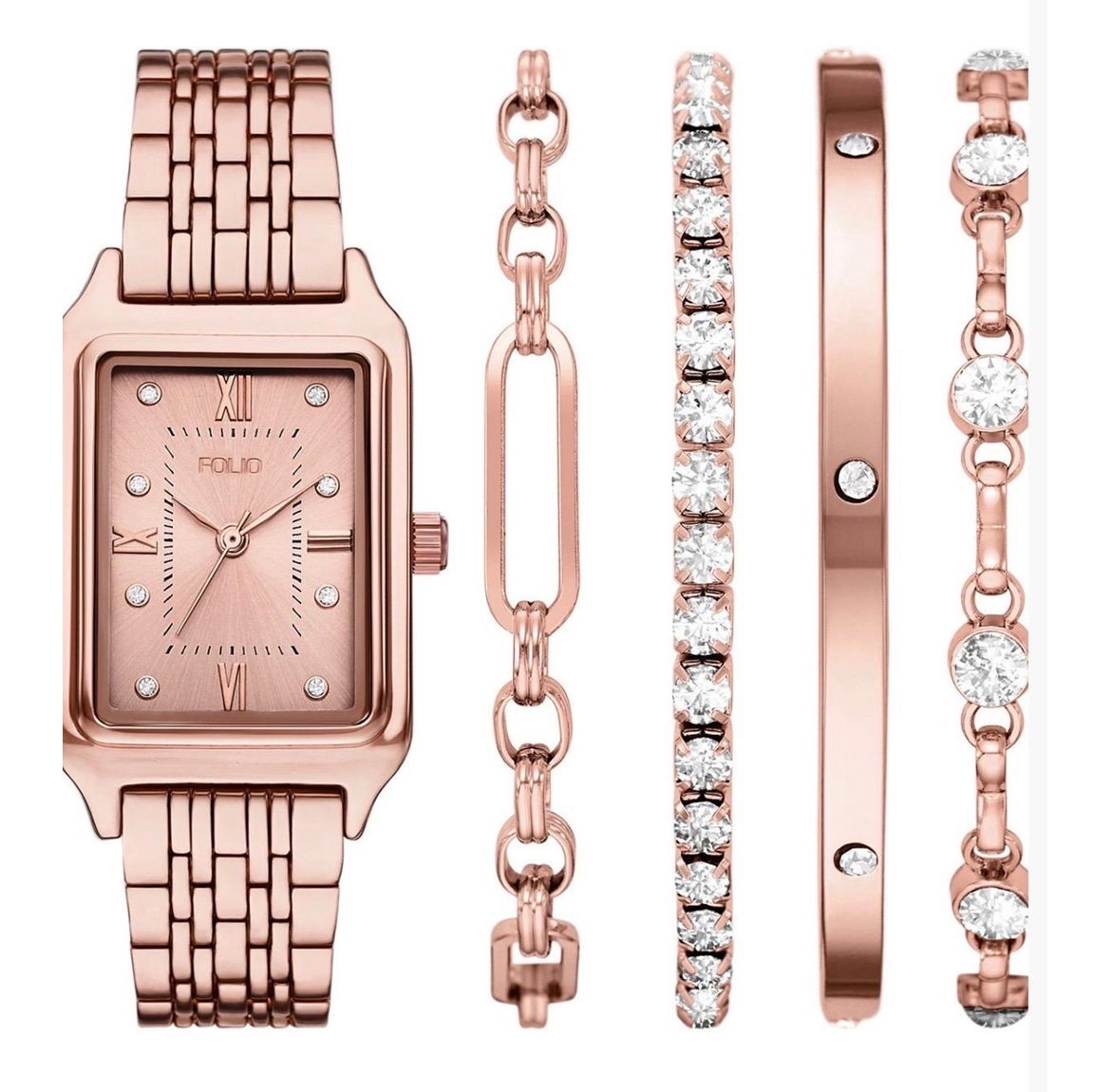Women's Quartz Three-Hand Rose Gold Alloy Watch Set, 30mm Women's Quartz Three-Hand Rose Gold Alloy Watch Set, 30mm
