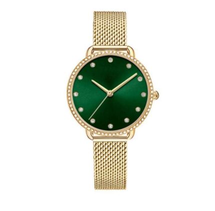 Women's Analog Gold-Tone Metal Alloy Watch 34mm Gift Set, 4 Pieces