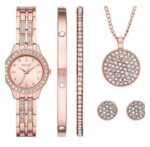 Women's Three Hand Rose Gold-Tone Alloy Watch 27mm | Gift Set