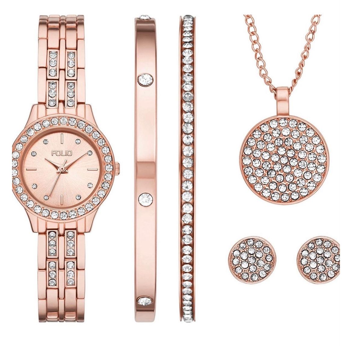 Women's Three Hand Rose Gold-Tone Alloy Watch 27mm | Gift Set Women's Three Hand Rose Gold-Tone Alloy Watch 27mm | Gift Set