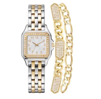 Women's Analog Silver-Tone and Gold-Tone Metal Alloy Watch 26mm and, 3 Pieces
