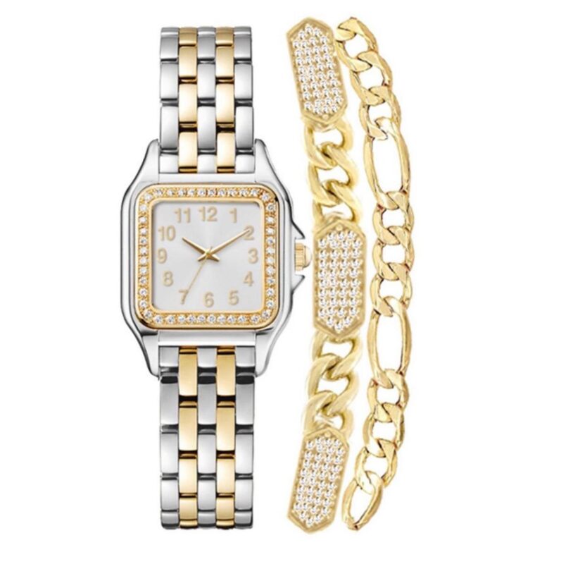 Women's Analog Silver-Tone and Gold-Tone Metal Alloy Watch 26mm and, 3 Pieces