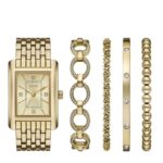 Women's Quartz Three-Hand Gold Alloy Watch Set, 36mm
